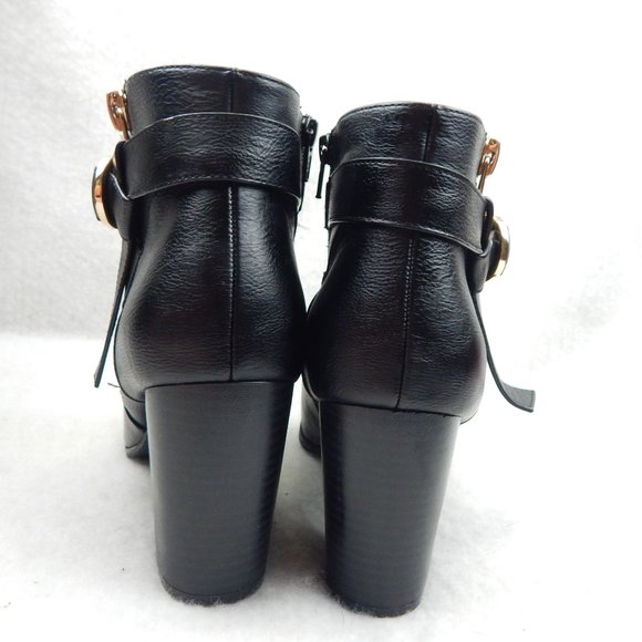 APT.9 Women's Black Buckled Block Heel Booties Size 9.5 M - Picture 4 of 16